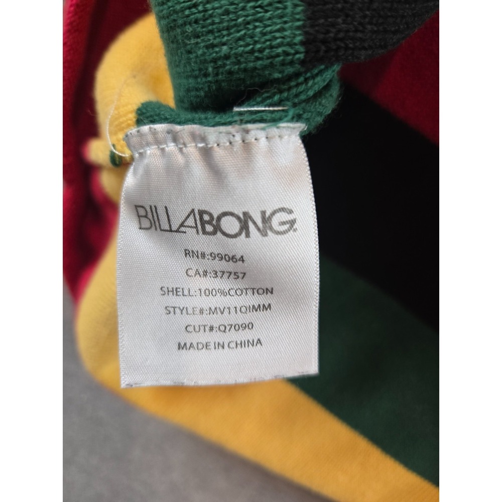 Billabong X Bob Marley Sweater Mens S Multicolor Striped Henley Long Sleeve Knit - Picture 5 of 12